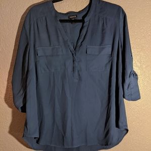 Torrid Blue Chiffon Blouse